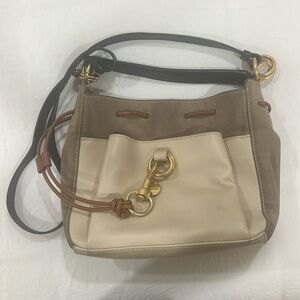 See By Chloe Suede and leather bucket crossbody bag